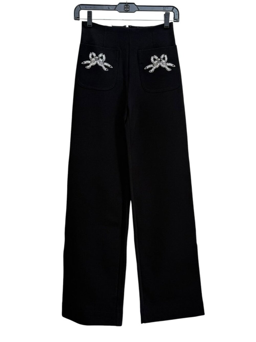 Anthropologie Colette Full-Length Embroidered Pocket Pants Maeve Black Womens 23 - Picture 3 of 12